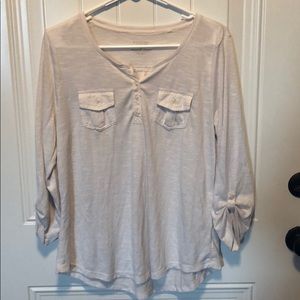 Light weight cream colored super soft blouse